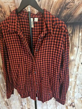 Route 66 Red and Black Check Button-Down Shirt